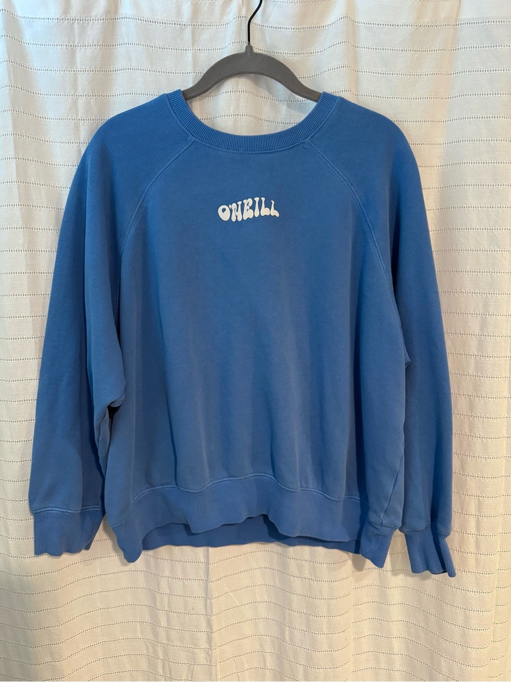 O'Neill Royal Blue Pullover Crewneck Sweatshirt with White Bubble Logo Medium